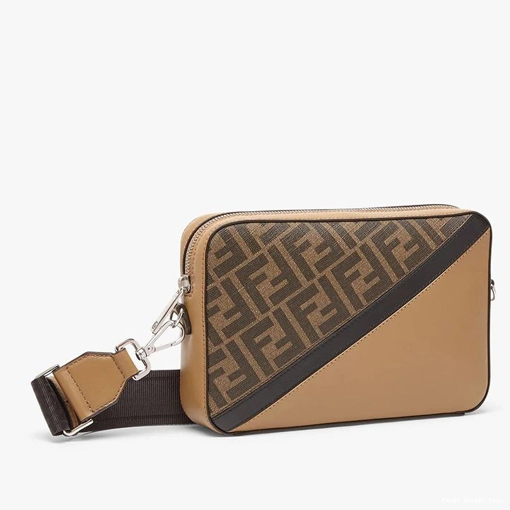 Cheap Fabric Compact Black In Camera Fendi Brown Case Motif FF 0819